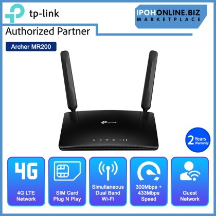 TP-LINK Archer MR200 AC750 Wireless Dual Band 3G 4G LTE Router TP-LINK Archer MR200 AC750 Wireless Dual Band 3G 4G LTE Router